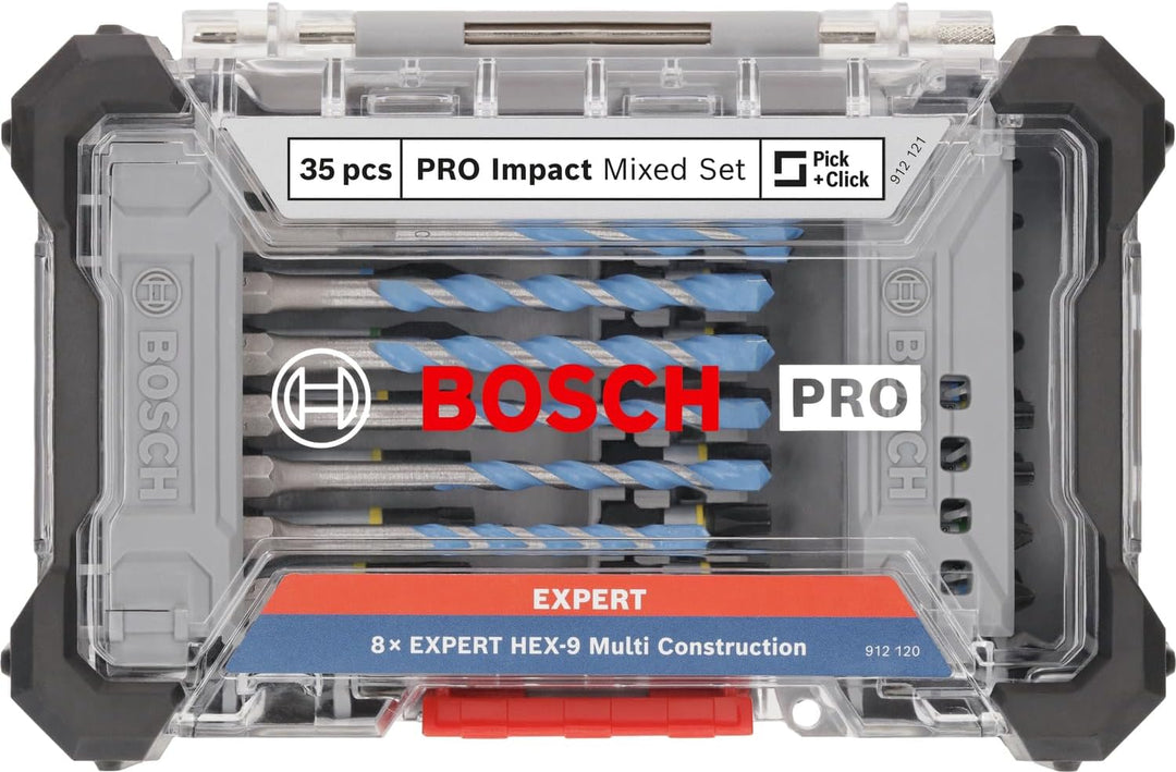 Bosch 35x PRO Impact Mixed Set, 35-tlg. (für Beton, Weiche Fliesen, 200 x 107 mm, Professional Zubeh