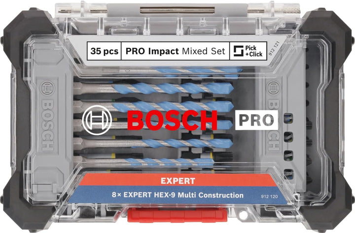 Bosch 35x PRO Impact Mixed Set, 35-tlg. (für Beton, Weiche Fliesen, 200 x 107 mm, Professional Zubeh