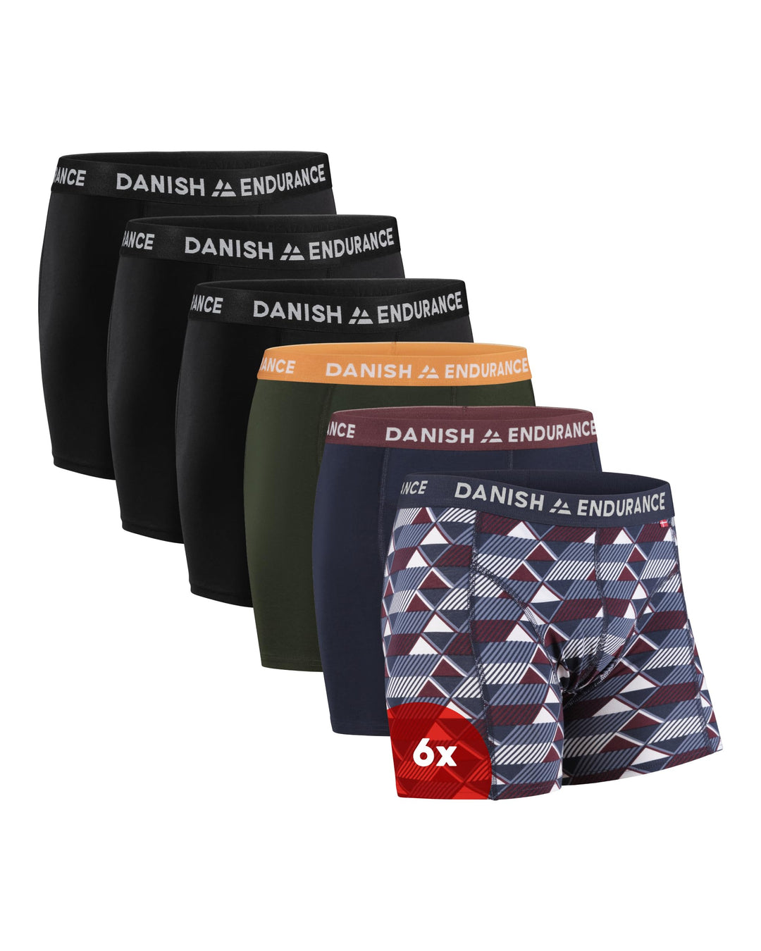 DANISH ENDURANCE 6er Pack Boxershorts Herren, Weiche Baumwolle, Unterhosen Männer mit Stretch, Beque