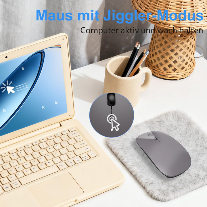 Bluetooth Maus fur Laptop/iPad/iPhone/Mac (iOS 13.3.2 und höher) / PC/Tablet, Wiederaufladbare Leise