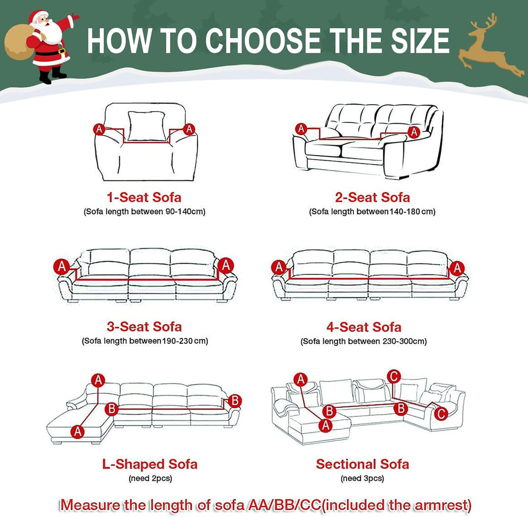 Jaotto Sofabezug 4 Sitzer Elastischer Stretch Spandex Sofa Überwürfe Sofahusse Antirutsch Waschbar S