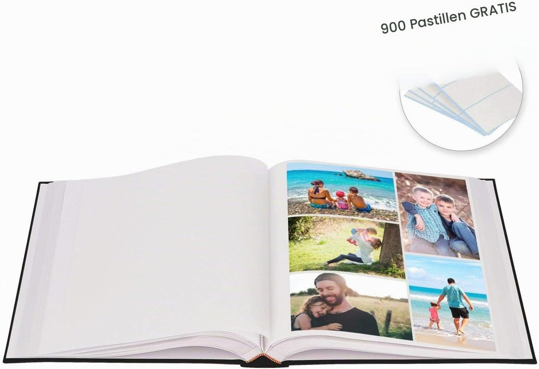 Brepols 2 Stück Foto-Alben, traditionell, Jumbo 100 Seiten für 500 Fotos 10 x 15 – Schwarz