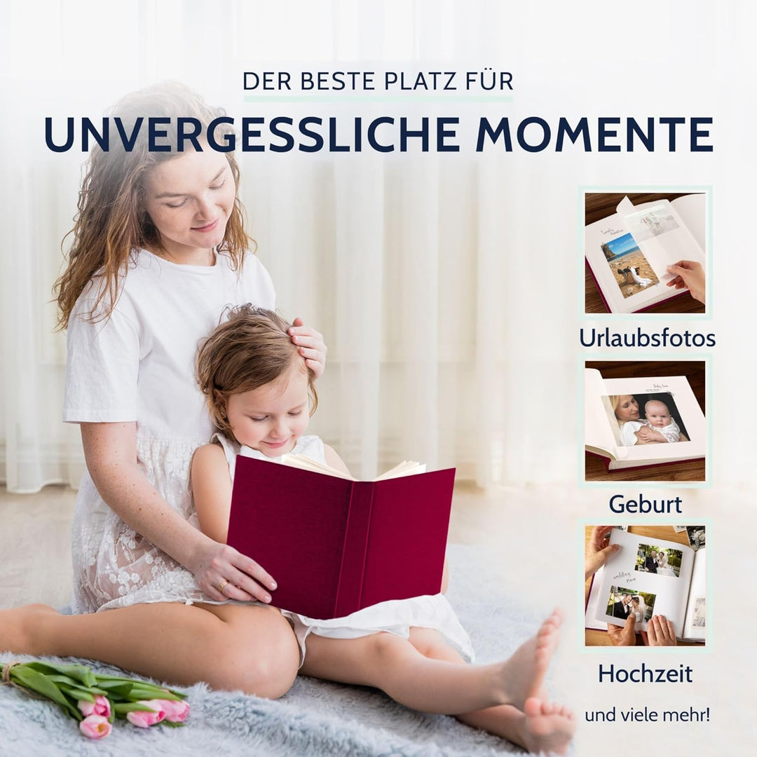 goldbuch 31807 Fotoalbum Summertime Trend, 30 x 31 cm, Fotobuch mit 100 weisse Seiten & Pergamin Tre