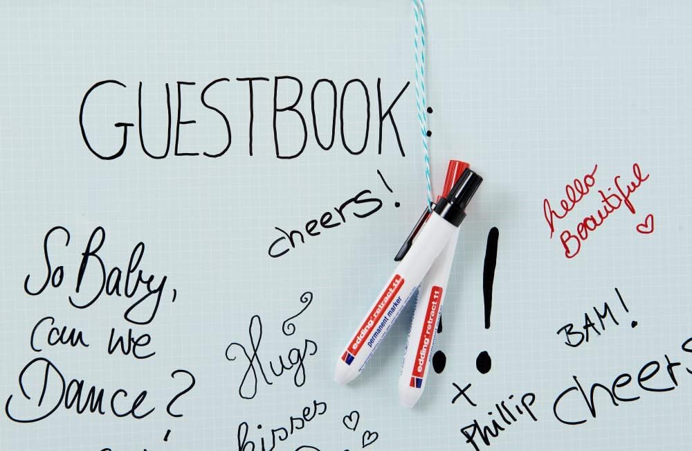 edding retract 11 Permanentmarker - blau - 10 Stifte - Rundspitze 1,5-3 mm - wasserfest, schnell-tro