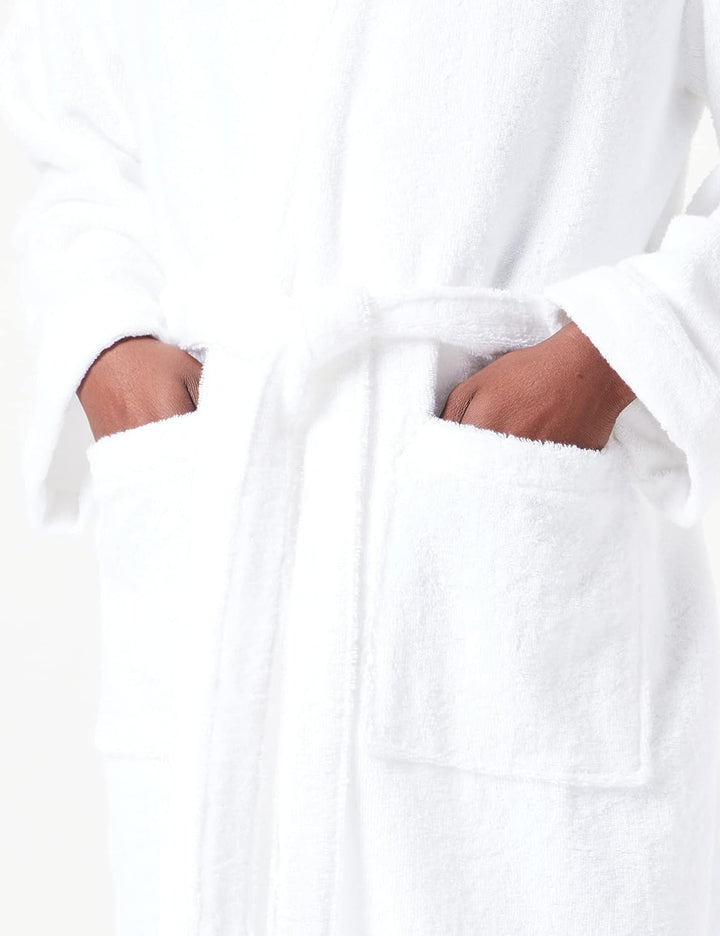 KARL LAGERFELD Herren Ikonik 2.0 Bademantel XL Weiss, XL Weiss