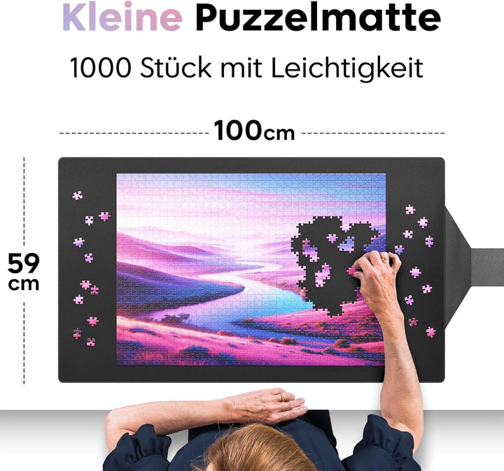 Puzzlup Puzzlematte bis 1000 Teile - 59 x 100 cm - Premium Puzzle Rolle für 500 und 1000 Teile - In