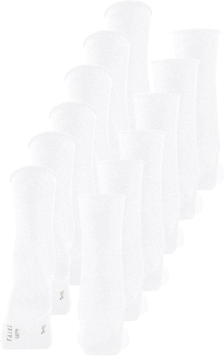 FALKE Damen Happy 6-Pack Socken atmungsaktive Baumwolle verstärkte Damensocken mit druckfreiem Rollb