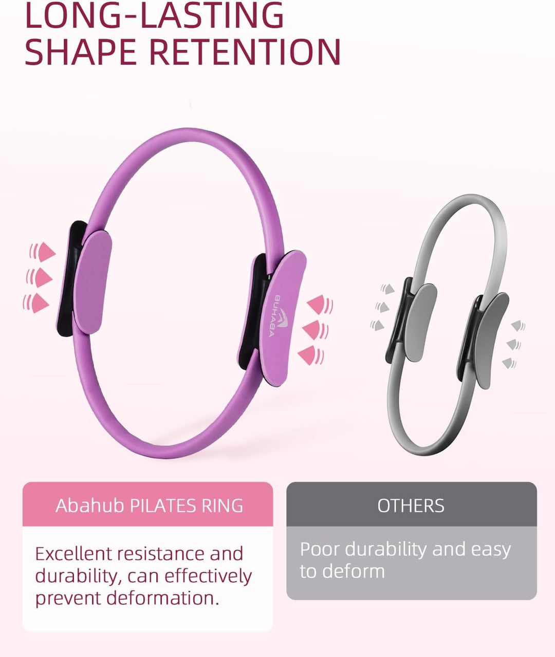 Abahub Pilates Ring Set, 35CM Magic Circle, 25CM Mini Ball, Stretchbänder,Home Pilates Ausrüstung, f