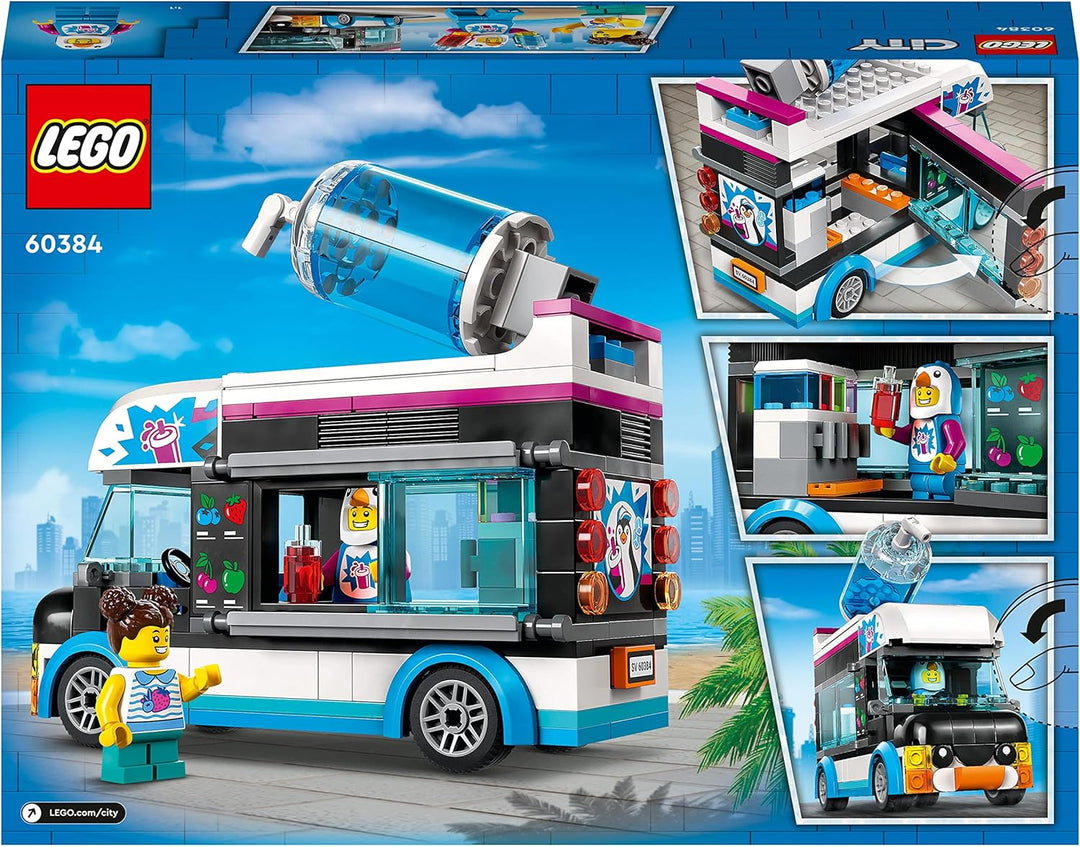 LEGO 60384 City Slush-Eiswagen Set, Sommer-Fahrzeug-Spielzeug mit Kinderspielfiguren, Konstruktionss