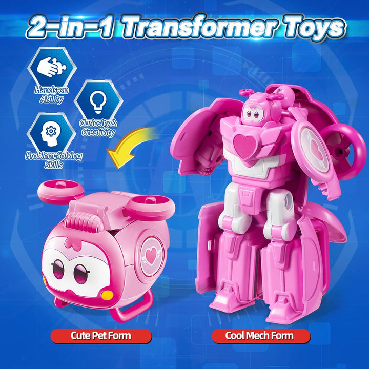 Super Wings Transformations Supercharged Dizzy Pet, ca. 6 cm grosse Spiel-Figur für Kinder, Spielzeu