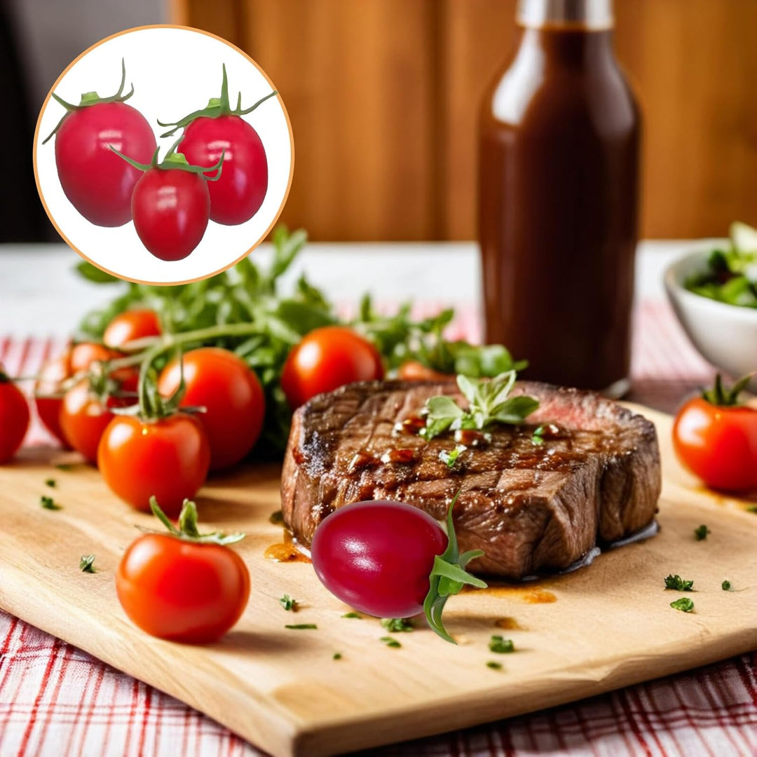 Garneck 24 Stück Künstliche Kleine Tomaten Mini Kirschtomaten Künstliche Kirschtomaten Deko Obst Und