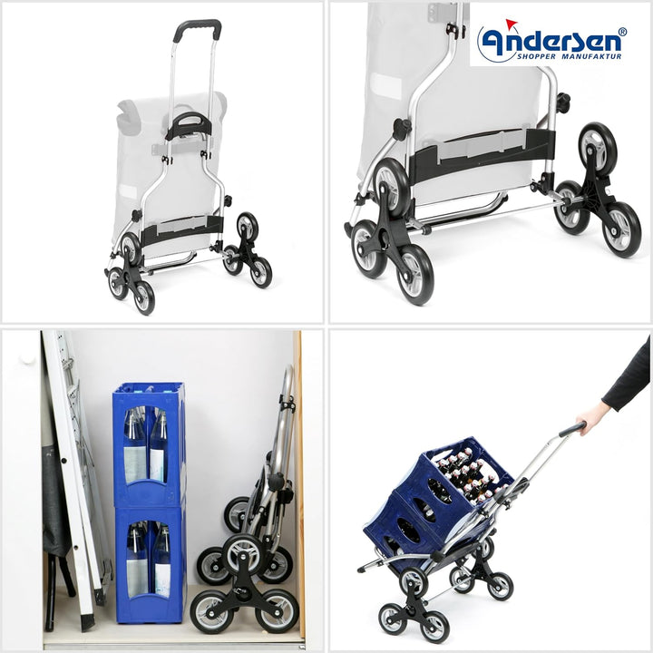 Andersen Einkaufstrolley - klappbar - 61 Liter - Treppensteiger - mit Kühlfach - Aufhängung für Eink