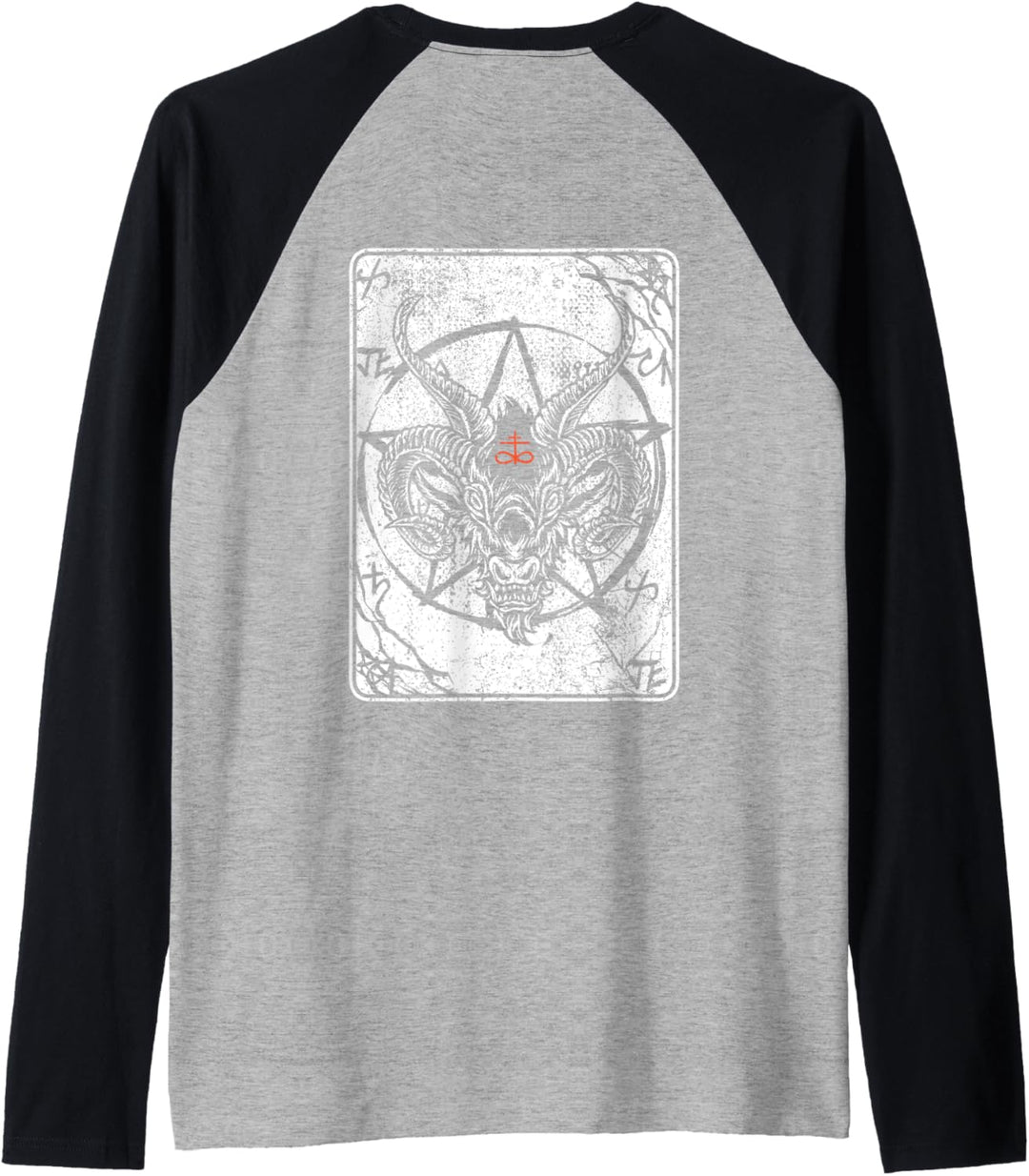 Backprint Baphomet Satan Antichrist Luzifer 666 Baphomet Raglan