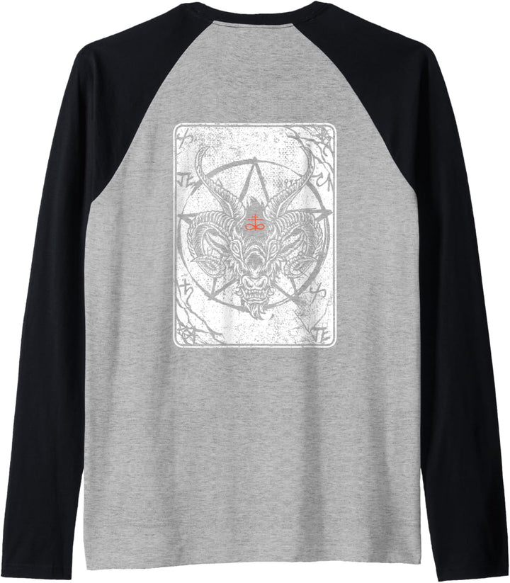 Backprint Baphomet Satan Antichrist Luzifer 666 Baphomet Raglan
