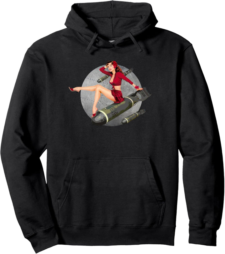 Pin-up-Girl Bomben weg WW2 Plakat Retro Pullover Hoodie