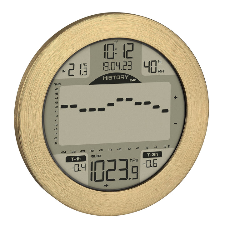 TFA Dostmann Digitale Wetterstation Meteomar, 35.1124.53, Luftdruck, mit Balkendiagramm für 24h/3h/1