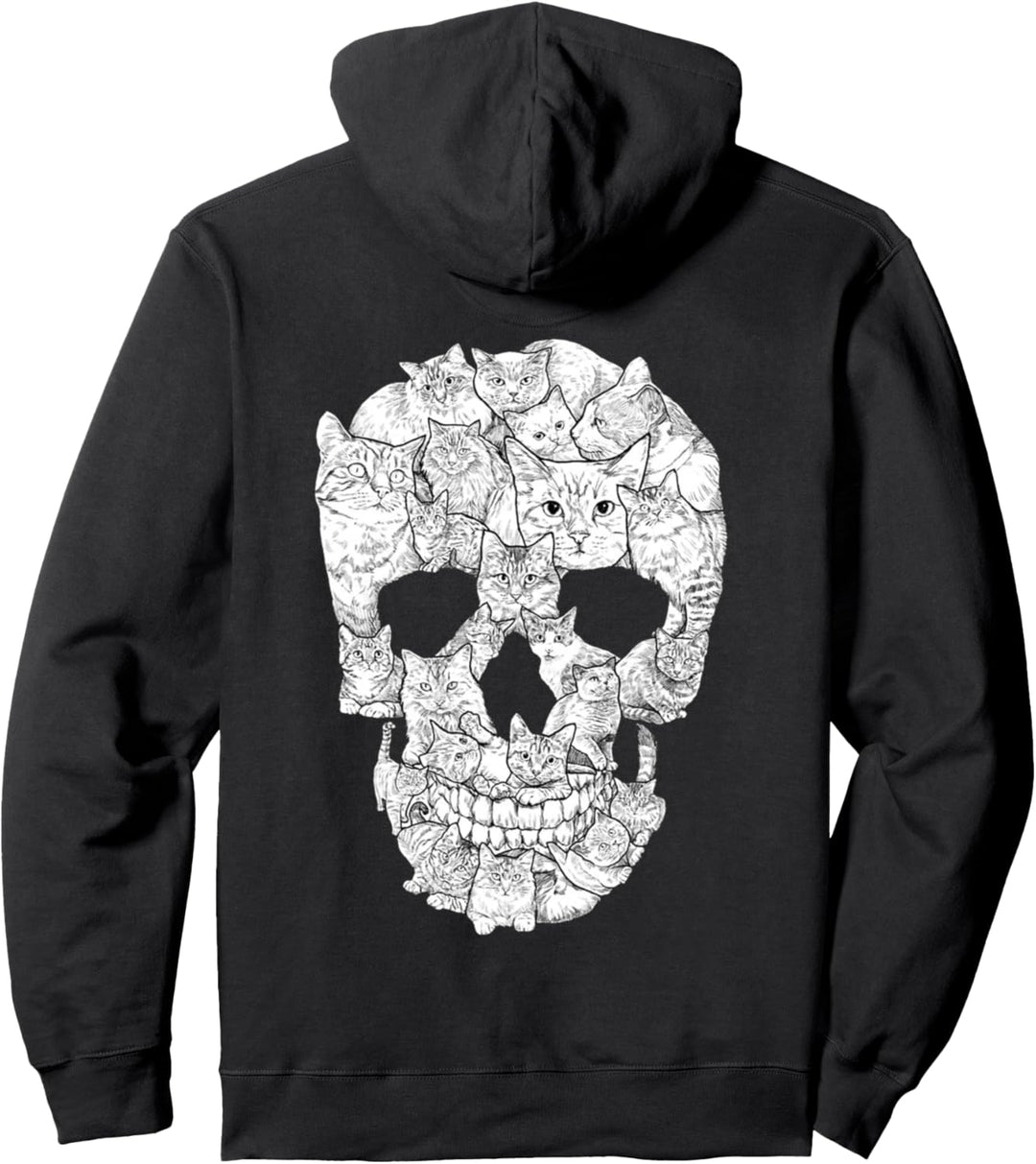 Cat Skull T-Shirt - Kitty Skeleton Halloween Costume Idea Pullover Hoodie