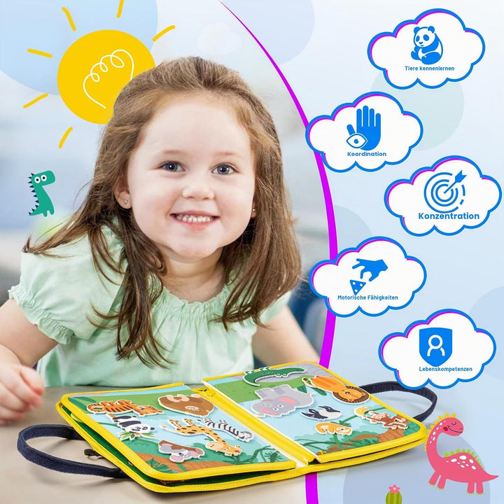 Uping Busy Board Activity Board Baby Sensorisches Montessori Spielzeug ab 3 Jahre Lernspielzeug Gesc