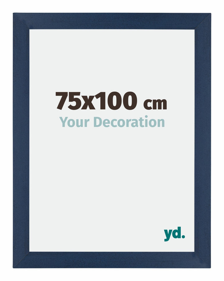 yd. Your Decoration - Bilderrahmen 75x100 cm - Dunkelblau Gewischt - Billderrahmen aus MDF mit Acryl