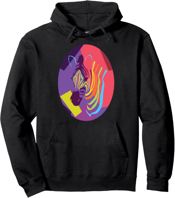 Afrikanische Tiere - Buntes Gestreiftes Zebra Pullover Hoodie