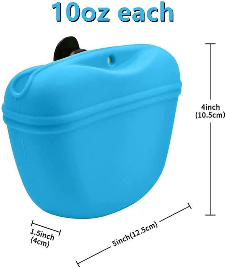 Futterbeutel 2-er Set für Hunde aus lebensmittelechtem Silikon, 12.5x4x10.5 cm, Leckerlitasche mit M