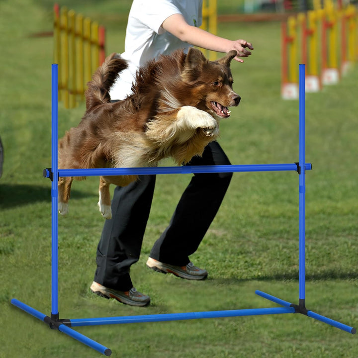 Agility Set Hunde Hürdenset Slalom Stangen Agility Ausrüstung für Hundetraining mit 4 x Hürden Höhen