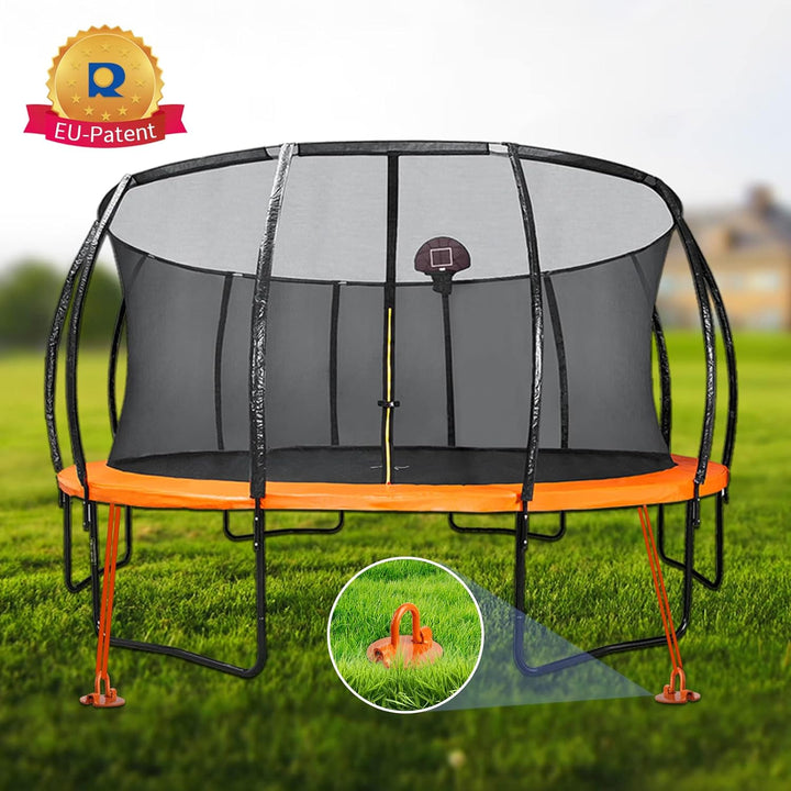 Kamfwert Bodenanker Erdanker für Trampolin, Gartenhaus, Schaukeln | 4 Trampolin Bodenanker Set mit V