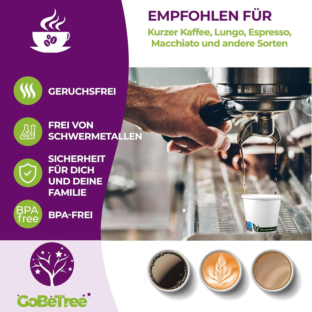GoBeTree 400 Einweg-Kaffeebecher aus weissem Karton 120 ml, Einweg-Kaffeebecher aus weissem Karton m