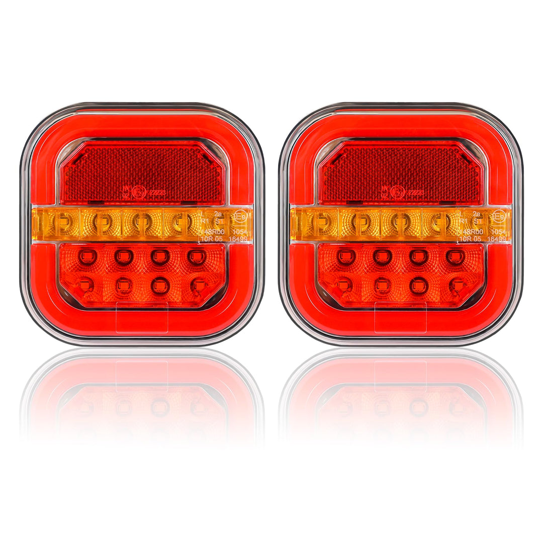 AOHEWEI 12/24 V 2 Stück LED-Anhänger-Rückleuchten, wasserdichter Bremspositionslampe, dynamischem Bl
