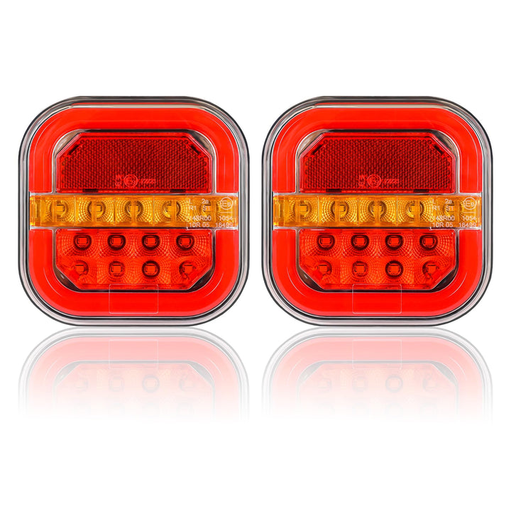 AOHEWEI 12/24 V 2 Stück LED-Anhänger-Rückleuchten, wasserdichter Bremspositionslampe, dynamischem Bl
