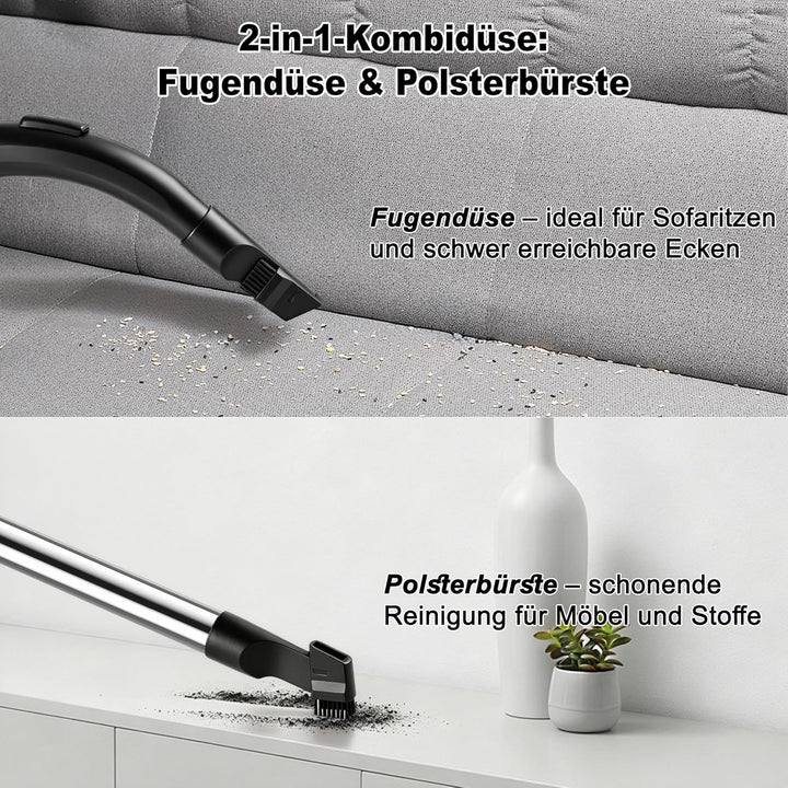 Staubsauger Beutellos 800 W, 60 dB Leise, Zyklon-Technologie, 2,2 L Staubbehälter, 6 m Kabel – für H