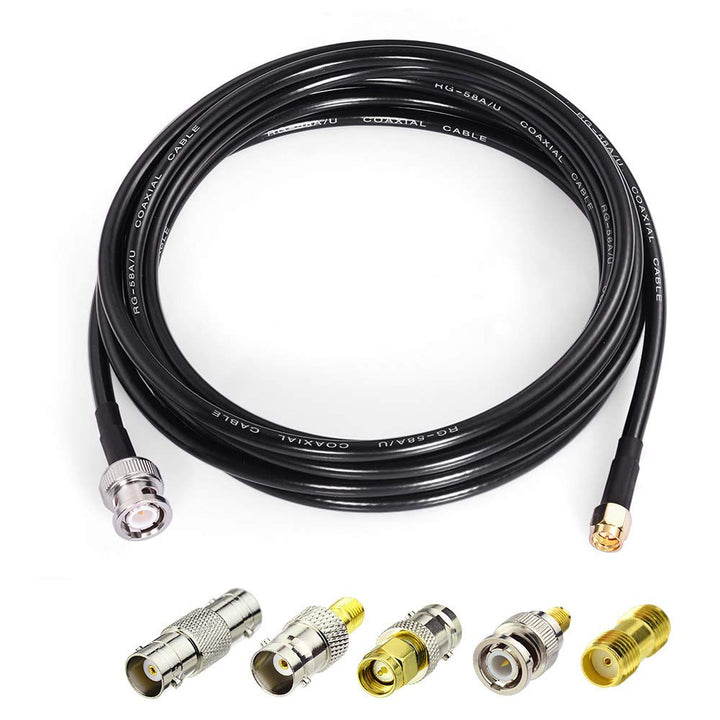 Superbat SMA Kabel 3M SMA Stecker auf BNC Stecker RG58 Kabel + 5 Stück Adapter Kit SMA auf BNC Kabel