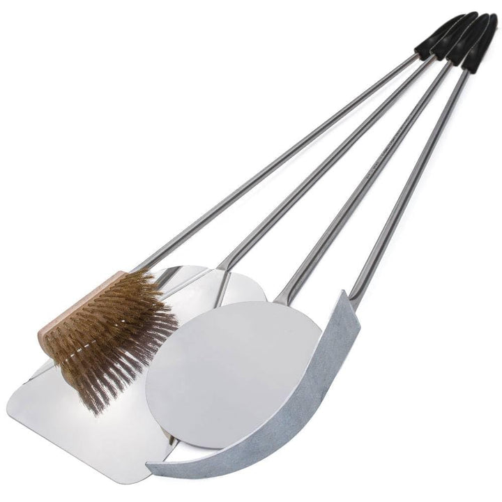 GIEMME 4 Stücke Pizzaschaufel-Set aus Edelstahl Für Tiefe Öfen 70/80 Cm
