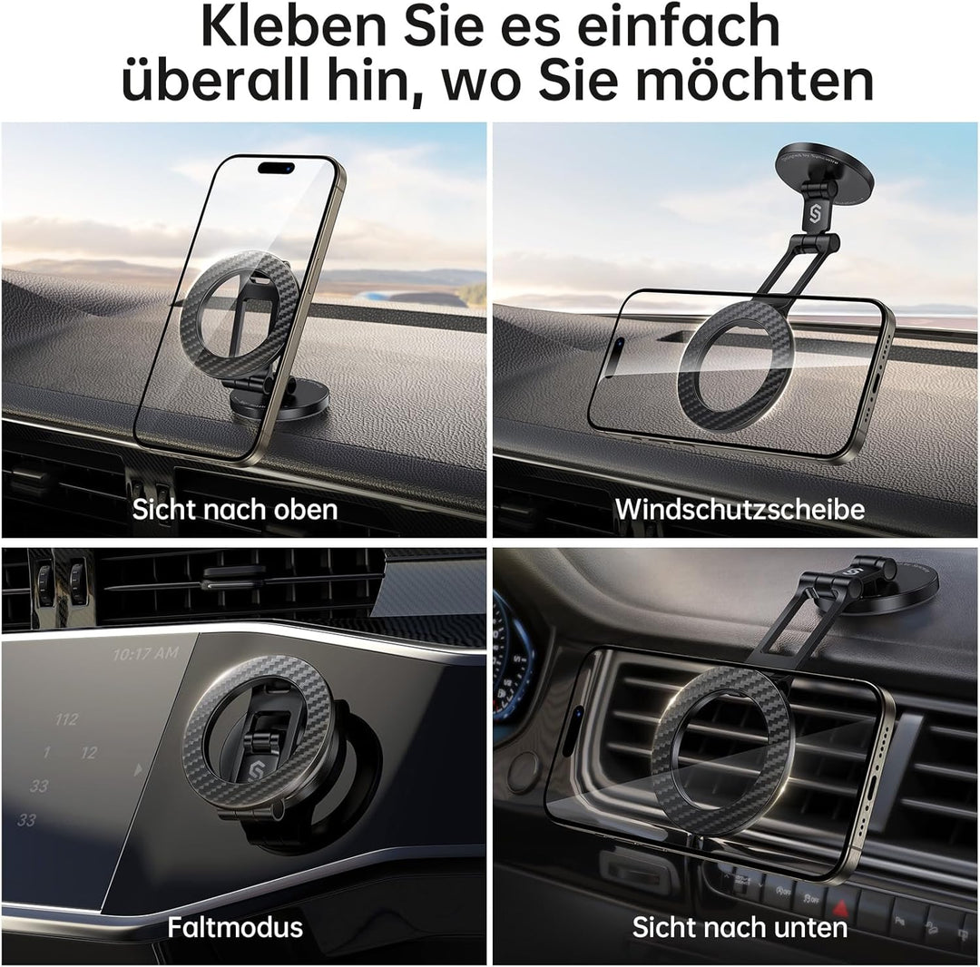 SYNCWIRE Handyhalterung Auto für MagSafe Autohalterung Magnet [Flexible DREI Achsen] Magnetische Han