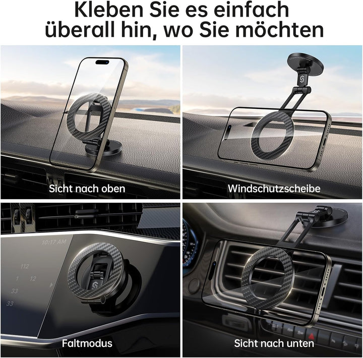 SYNCWIRE Handyhalterung Auto für MagSafe Autohalterung Magnet [Flexible DREI Achsen] Magnetische Han