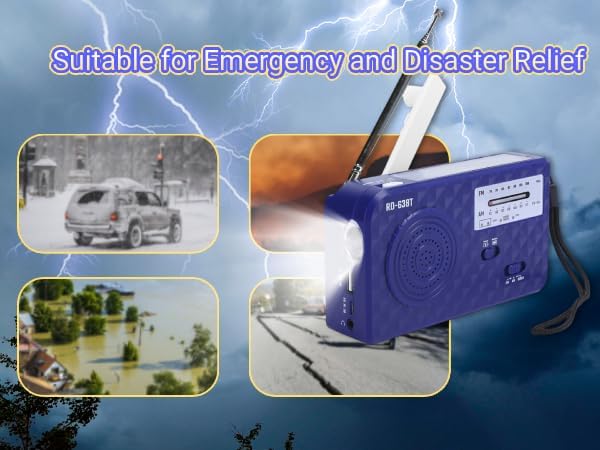 Notfall-Solar-Handkurbel-Radio, Autarkes Solar-FM-AM-Notfall-Radio, LED-Licht, Telefon-Notfall-Aufla