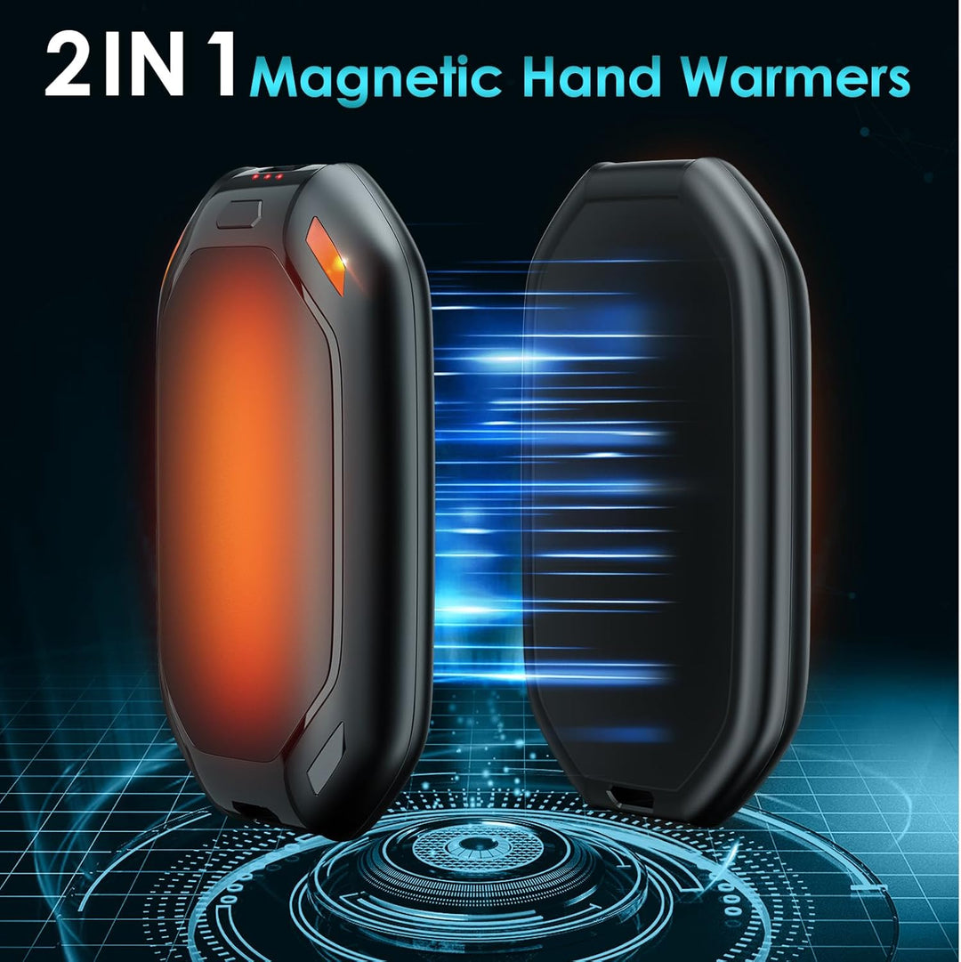 Elektrischer Handwärmer, 2-Pack Wiederaufladbarer Magnetischer Taschenwärmer, Ultraleicht und Dünn M