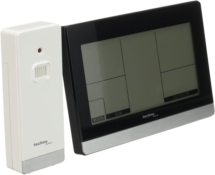 Technoline WS9612 moderne Wetterstation, schwarz & Technotrade Technoline WS 9767 Temperaturstation