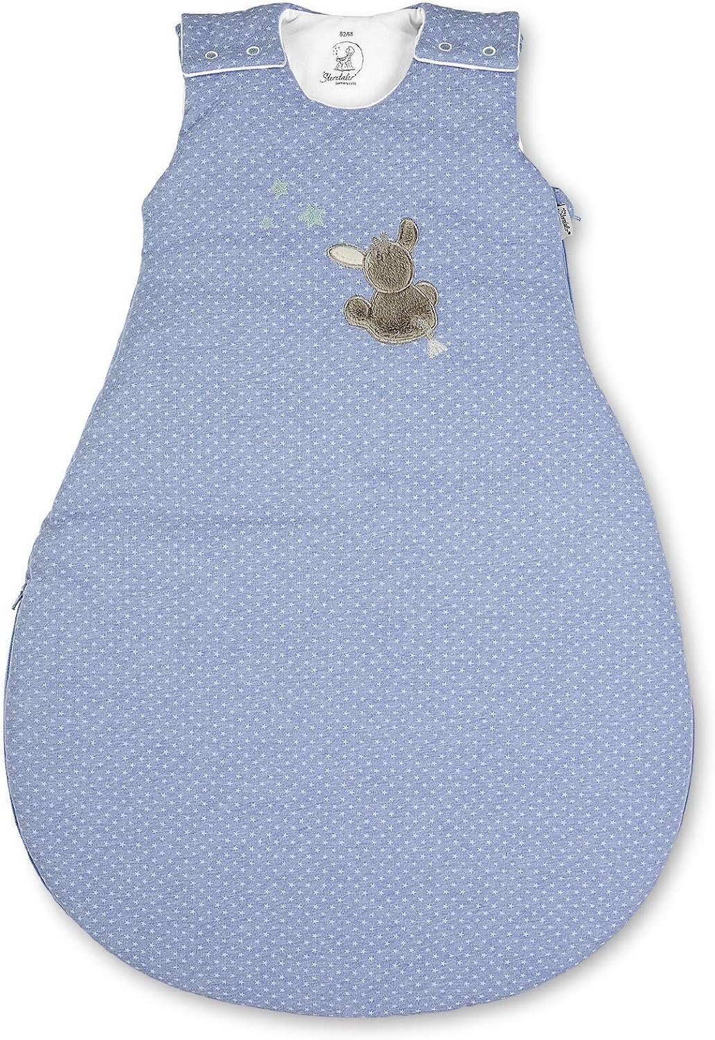 Sterntaler Baby-Schlafsack, Esel Emmi, Reissverschluss und Knöpfe, Grösse: 50/56, Hellblau & Schlafs