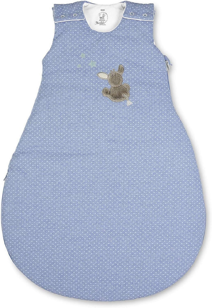 Sterntaler Baby-Schlafsack, Esel Emmi, Reissverschluss und Knöpfe, Grösse: 50/56, Hellblau & Schlafs