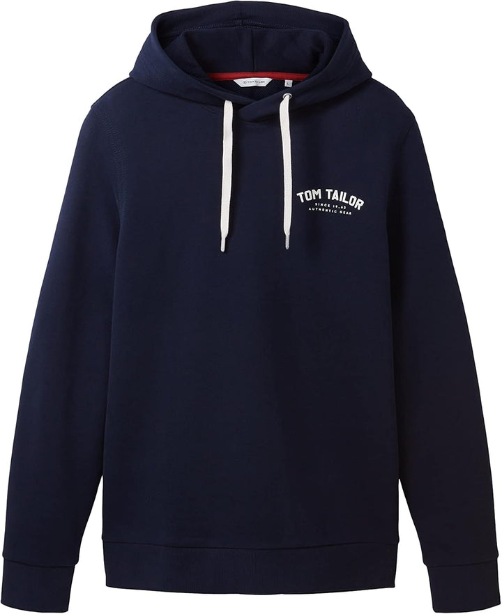 TOM TAILOR Herren Sweatshirt Hoodie mit Logo-Print S 10668 - Sky Captain Blue, S 10668 - Sky Captain