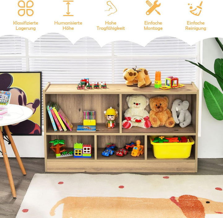 DREAMADE Kinderregal aus Holz, Spielzeugaufbewahrung Bücherregal für Kinder, Spielzeugregal für Kind