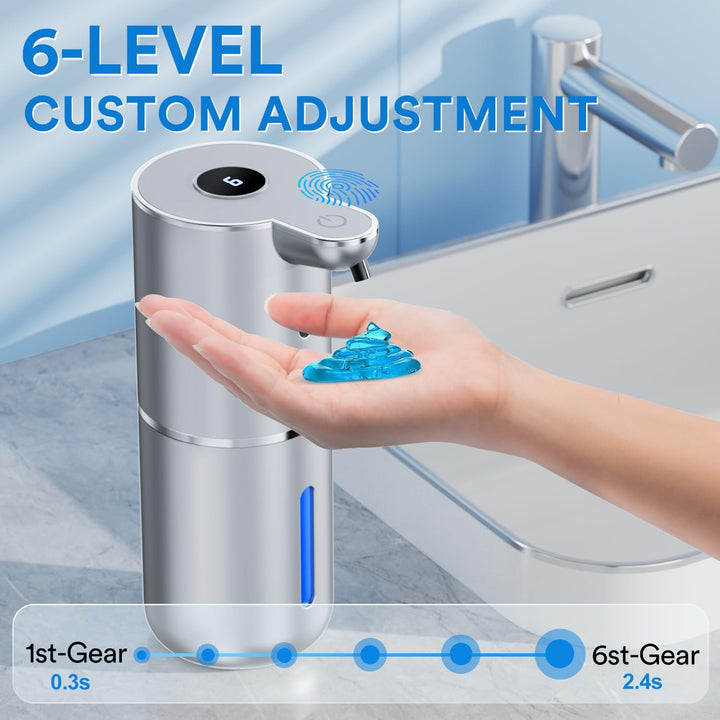 Fachixy Seifenspender Automatisch mit digitaler Anzeige,380ml Elektrischer Seifenspender mit Sensor,
