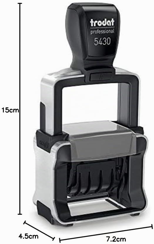 Trodat Professional Datumstempel 5430, selbstfärbend, mit Text Kopie, Abdruck 41 x 24 mm, Blau und R