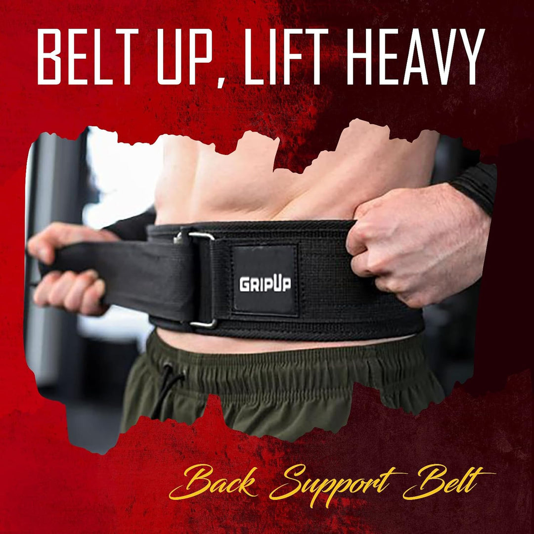 GripUp Weightlifting Back Support Belt aus Neopren – Ergonomischer Trainingsgürtel zur Rückenunterst