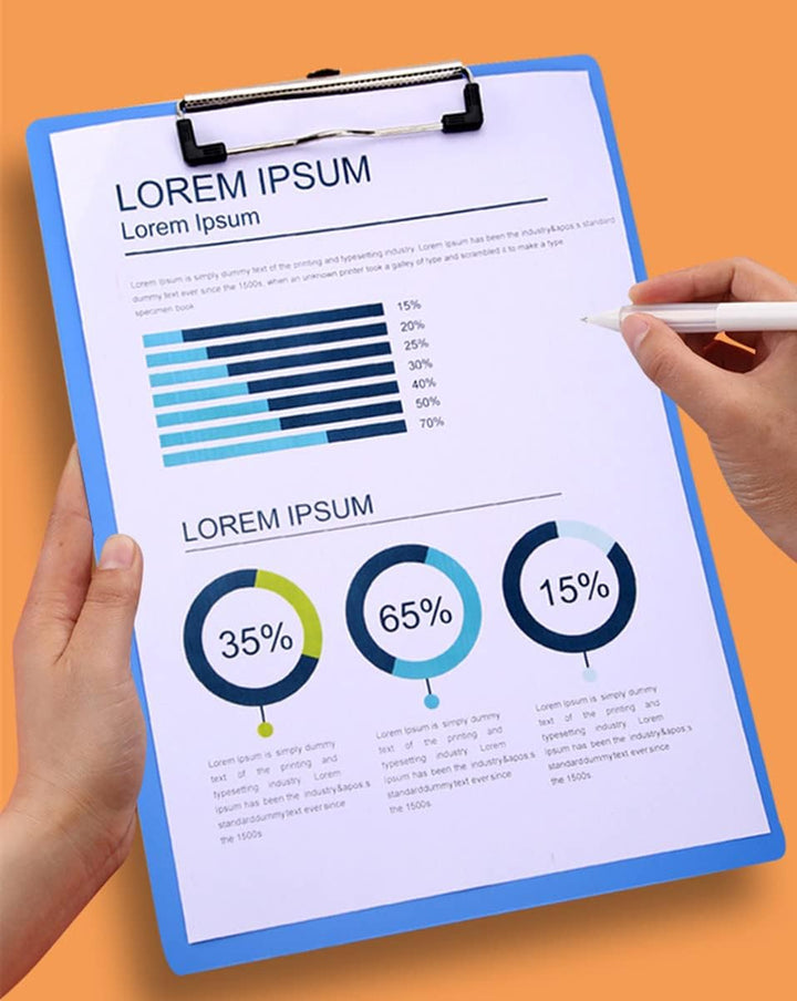 A4 Klemmbrett, 6er Klemmbrett A4 mit gummierter Metallklemme Zwischenablage Schreibblock für Student