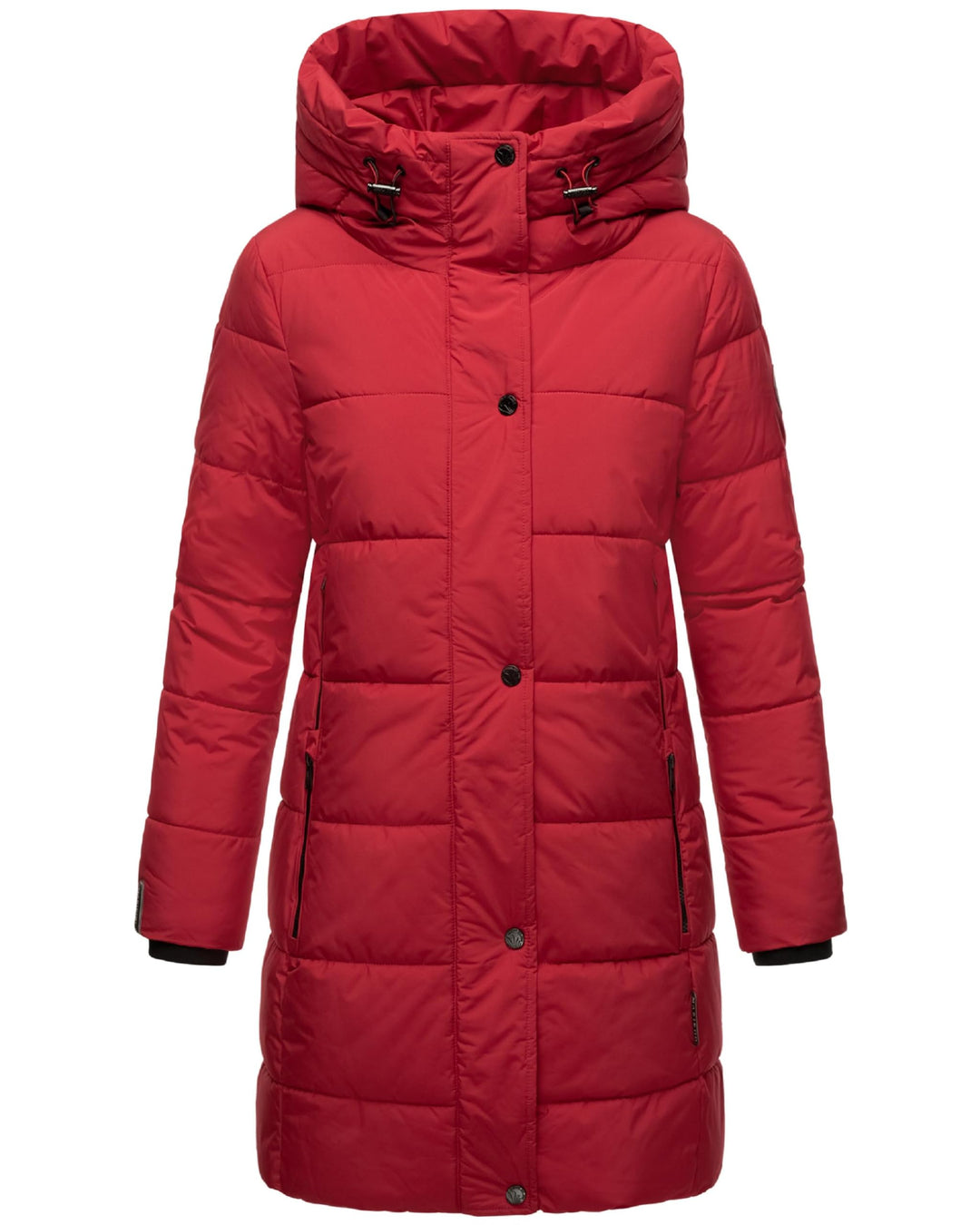 MARIKOO Damen Wintermantel Warmer Steppmantel lang mit Kapuze und hohem Kragen Karumikoo XVI XS-3XL