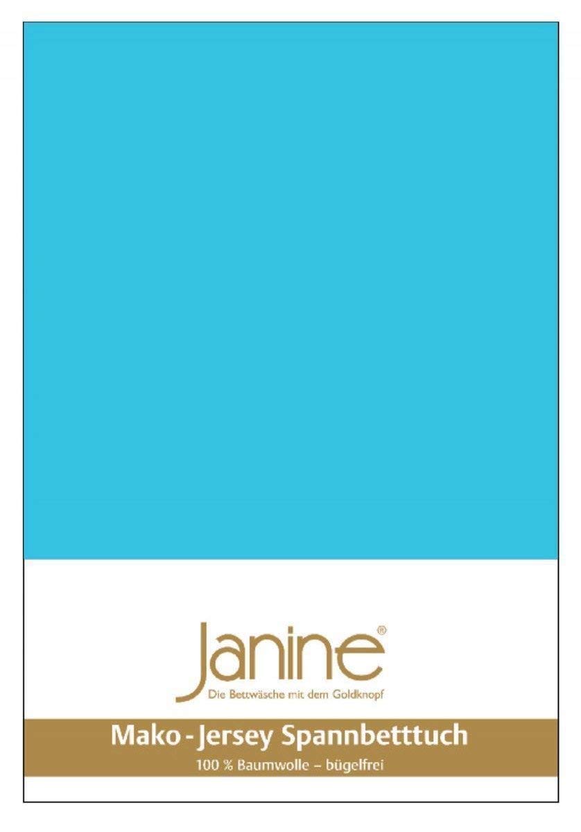 Janine Spannbetttuch 5007 Mako Jersey 180/200 bis 200/200 cm türkis Fb. 52 180/200 cm - 200/200 cm T