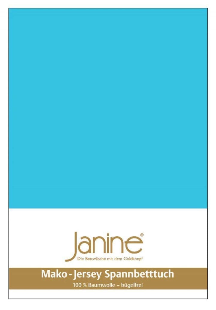 Janine Spannbetttuch 5007 Mako Jersey 180/200 bis 200/200 cm türkis Fb. 52 180/200 cm - 200/200 cm T