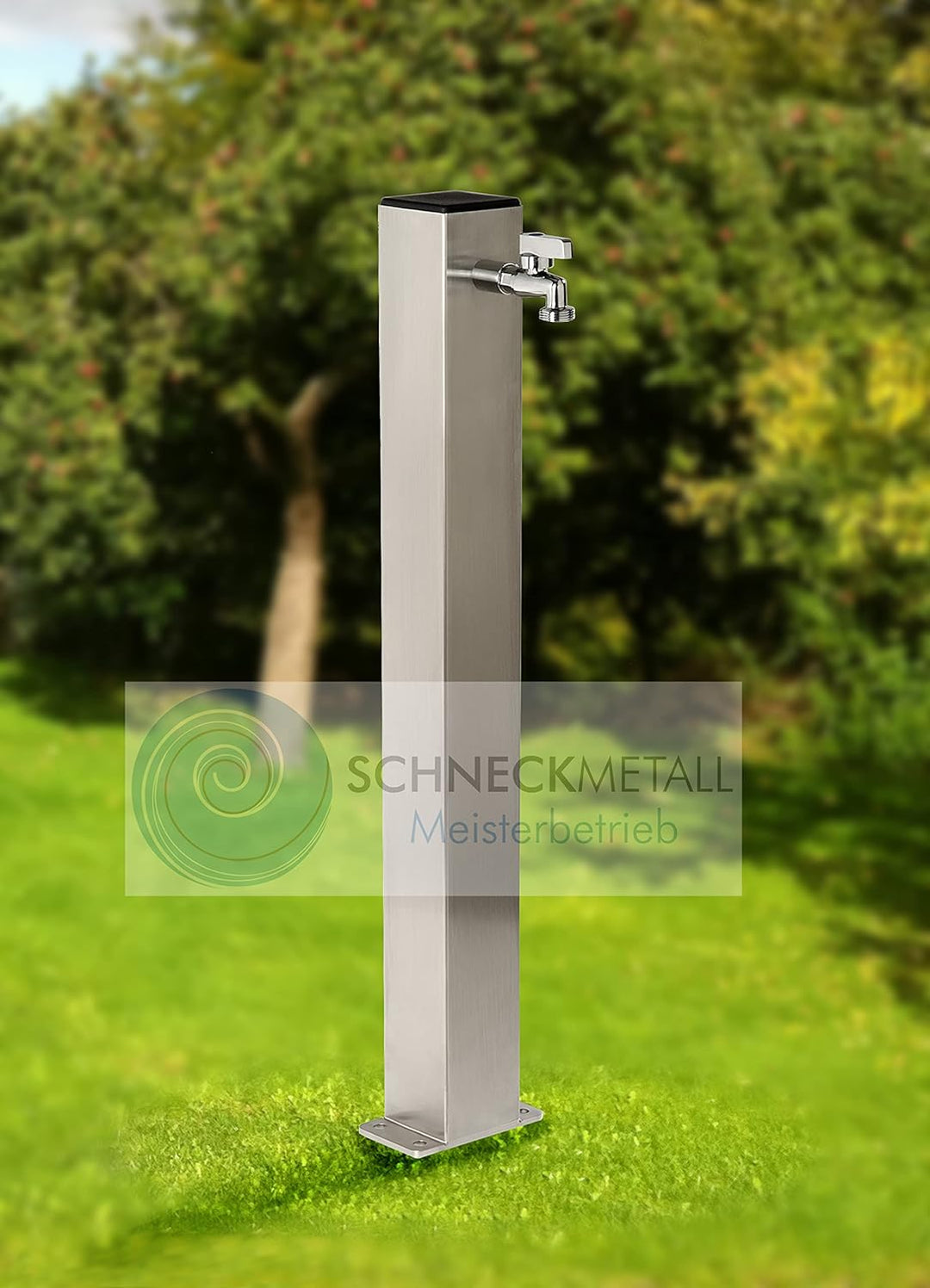 SchneckMetall Wasserzapfstelle Edelstahl Wassersäule Wasserverteiler 100cm WSQ8010